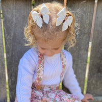 Small Everly Bow Piggy Pair Clips - Dusty Blue