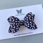 Small Pippa Bow - Black & White Spots