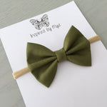 Layla Fabric Bow - Pesto