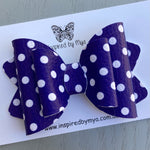 Indianna Bow - Navy Blue & White Spots
