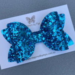 Alani Bow - Ocean Blue Glitter