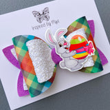 Large Charlotte Bow - Rainbow Bunny