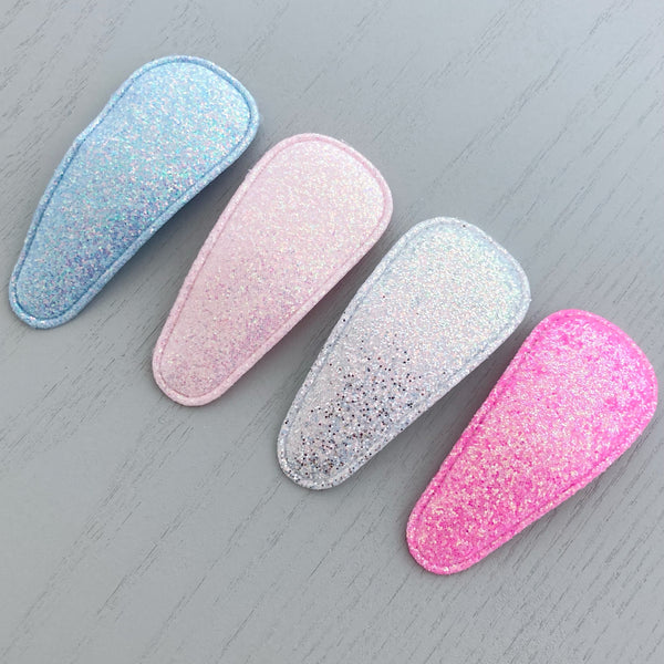 Large Glitter Snap Clip Set - 7cm