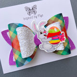 Large Charlotte Bow - Rainbow Bunny