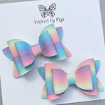 Small Pippa Piggy Clip Pair - Rainbow