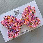 Alani Bow - Rainbow Pink Glitter