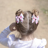 Small Everly Bow Piggy Pair Clips - Floral