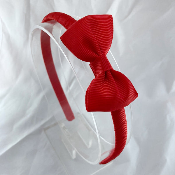 Solid Headband & Bow - Red