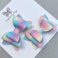 Small Pippa Piggy Clip Pair - Rainbow