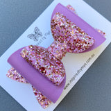 Charlotte Bow - Purple & Rose Gold Glitter