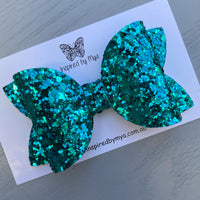 Alani Bow - Dark Emerald Green Glitter