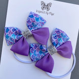 Elastic Bow Piggy Pair - Mermaid