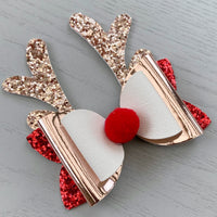 Christmas Reindeer Bow - (Charlotte Size)