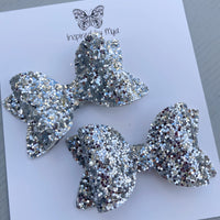 Small Alani Piggy Clip Pair - Silver Glitter