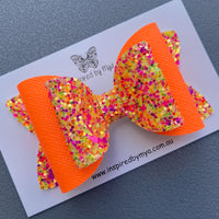 Charlotte Bow - Neon Orange Mix Glitter