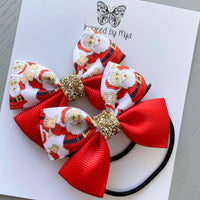 Elastic Bow Piggy Pair - Christmas