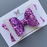 Charlotte Bow - Purple & White Glitter