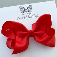 4 Inch Boutique Bow Clip - Red