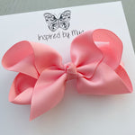 4 Inch Boutique Bow Clip - Pink
