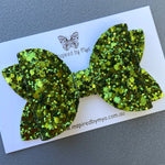 Alani Bow - Olive Green Glitter