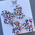 Small Mariah Piggy Clip Pair - Rainbow Hearts