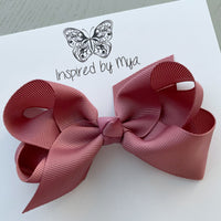 4 Inch Boutique Bow Clip - Dusty Rose