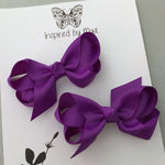 Boutique Bow Piggy Pair - Hot Purple