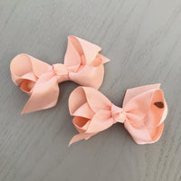 Boutique Bow Piggy Pair - Pastel Peach
