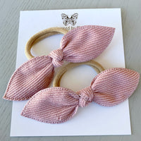 Nylon Hair Tie Piggy Pair - Dusty Pink