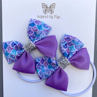 Elastic Bow Piggy Pair - Mermaid