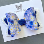 Large Charlotte Bow - Blue Floral