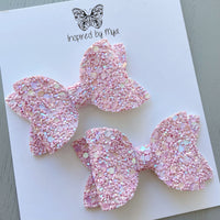 Small Alani Piggy Clip Pair - Pastel Pink Glitter