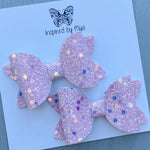 Small Mariah Piggy Clip Pair - Pastel Mauve Pink