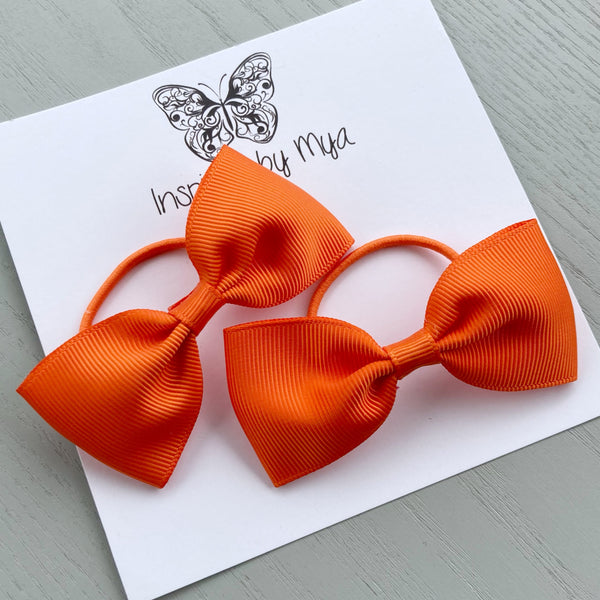 Elastic Bow Piggy Pair - Orange