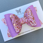 Charlotte Bow - Purple & Rose Gold Glitter