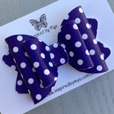 Indianna Bow - Navy Blue & White Spots