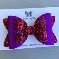 Charlotte Bow - Purple & Red Glitter