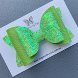 Charlotte Bow - Lime Green Glitter