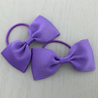 Elastic Bow Piggy Pair - Purple