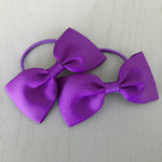 Elastic Bow Piggy Pair - Dark Purple