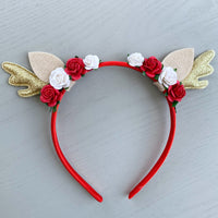 Christmas Floral Reindeer Headband