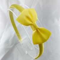 Solid Headband & Bow - Yellow