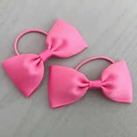 Elastic Bow Piggy Pair - Pink