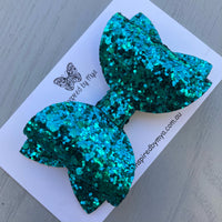 Alani Bow - Dark Emerald Green Glitter