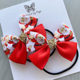 Elastic Bow Piggy Pair - Christmas