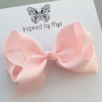 4 Inch Boutique Bow Clip - Pastel Pink