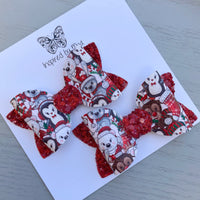 Small Alani Piggy Clip Pair - Christmas Animals